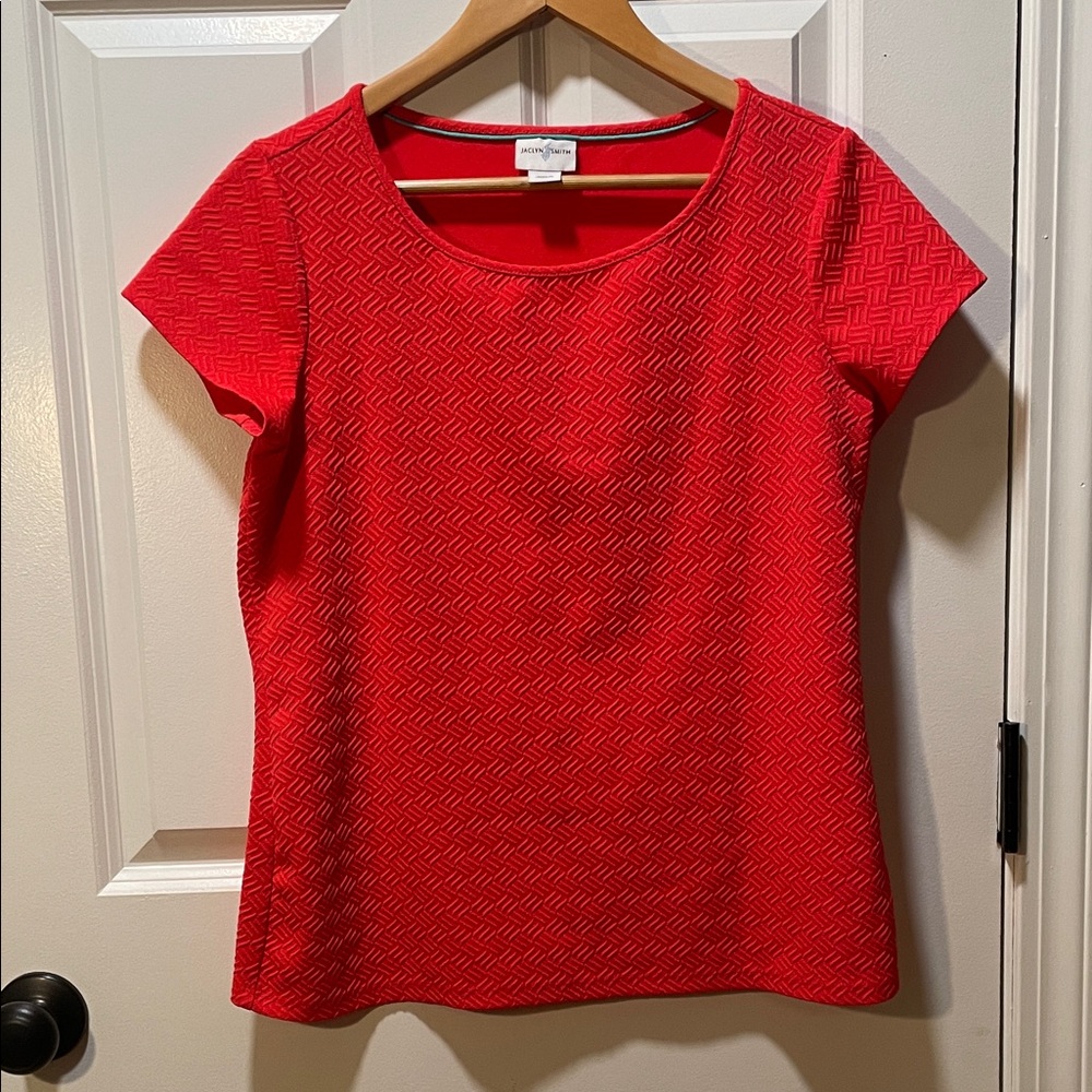 Jaclyn Smith Red Textured Women's Top Size Small